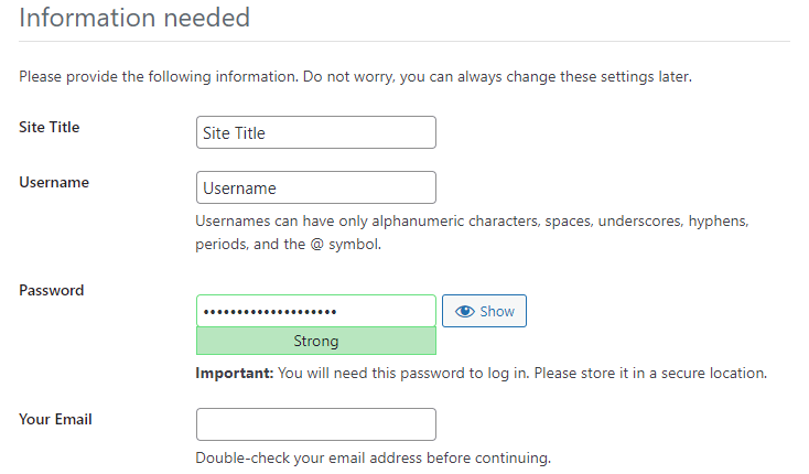 Why is the WordPress installation page showing While it is already installed